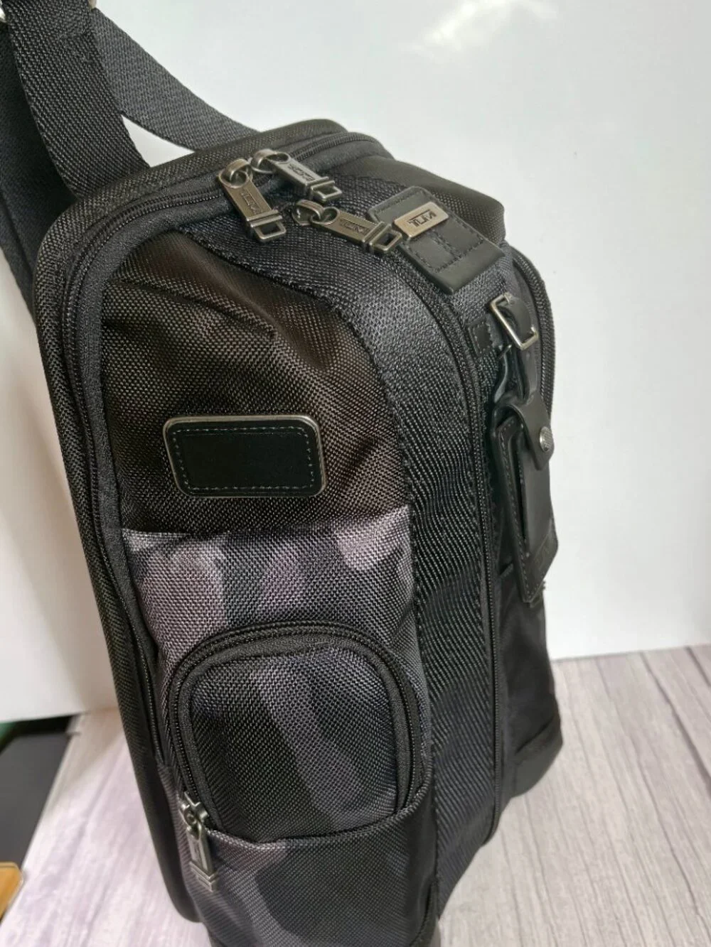 TUMI Higgins Sling Ballistic Nylon Men's Black/Gray Camo NWT
